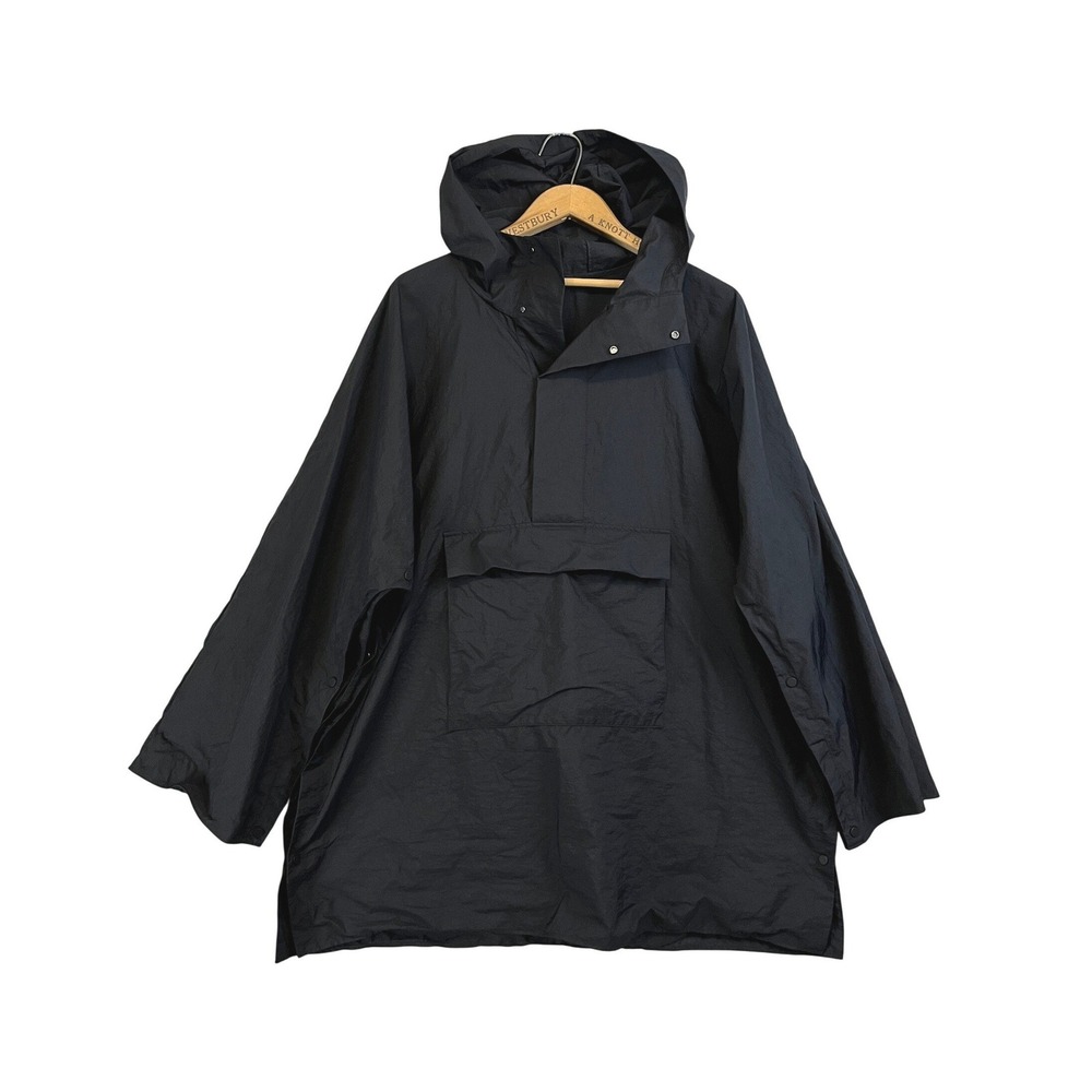 COS Mens Black Oversized Packable Hooded Anorak Poncho Jacket Water Resistant